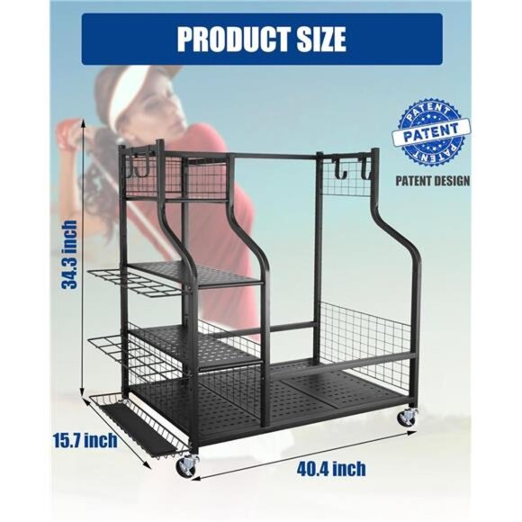Golf Storage Garage Organizer, Golf Bag Storage Stand Other Golfing Equipment - Picture 6 of 7